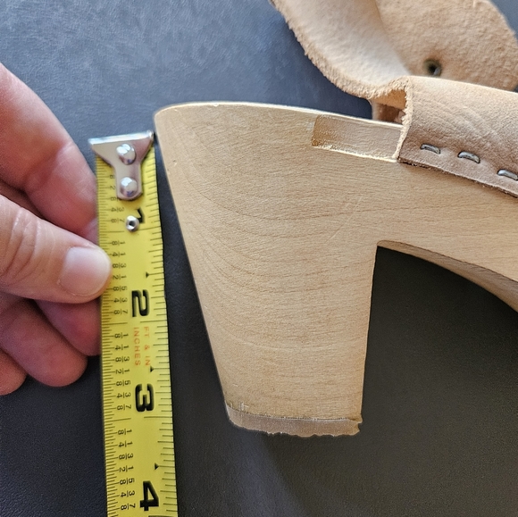 ***SOLD*** BRYR Miranda Peep Toe Mid Heel Clogs in Bone sz EU 35 / US 4.5-5 - Picture 5 of 11